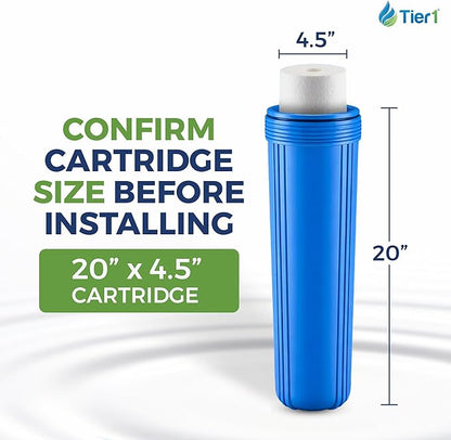 Tier1 20 Micron 20x4.5 Water Filter | Spun Wound Polypropylene Whole House Water Filter Cartridge | Replacement for Pentek DGD-7525-20,155356-43, P20-20BB | 4.5 x 20 Sediment Water Filter (25-Pack)