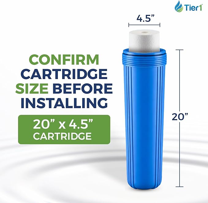 Tier1 1 Micron 20x4.5 Water Filter | Spun Wound Polypropylene Whole House Cartridge | Replacement for Pentek DGD-2501-20, 155360-43, P1-20BB | Sediment & Rust Filtration | 4.5 x 20 Water Filter (2pk)