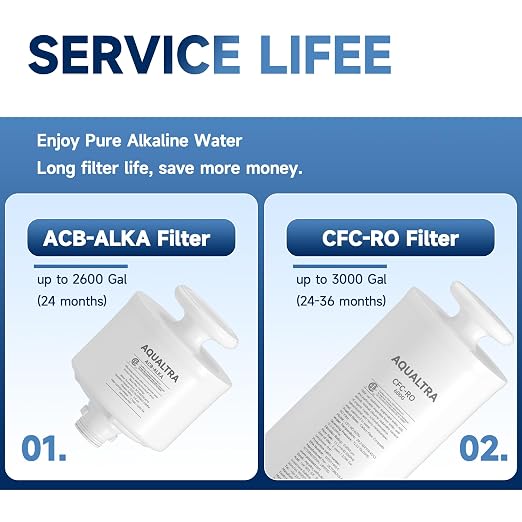 AQUALTRA USF-AR-600 Reverse Osmosis System, 10 Stage Alkaline Tankless RO System, NSF/ANSI/CAN 372 Certified, 600GPD, 3:1 Pure to Drain, Smart LED Faucet