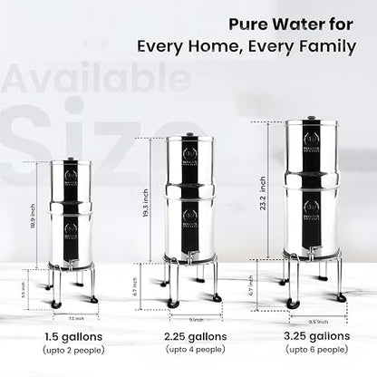 Phoenix Gravity 1.5G Water Filter System with Steel Stand & Carbon Filters