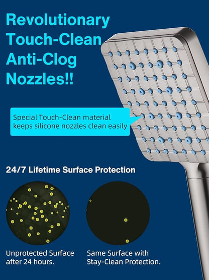 Cobbe Filtered Shower Head with Handheld + 2 Pack Replacement Filters（Brushed Nickel）