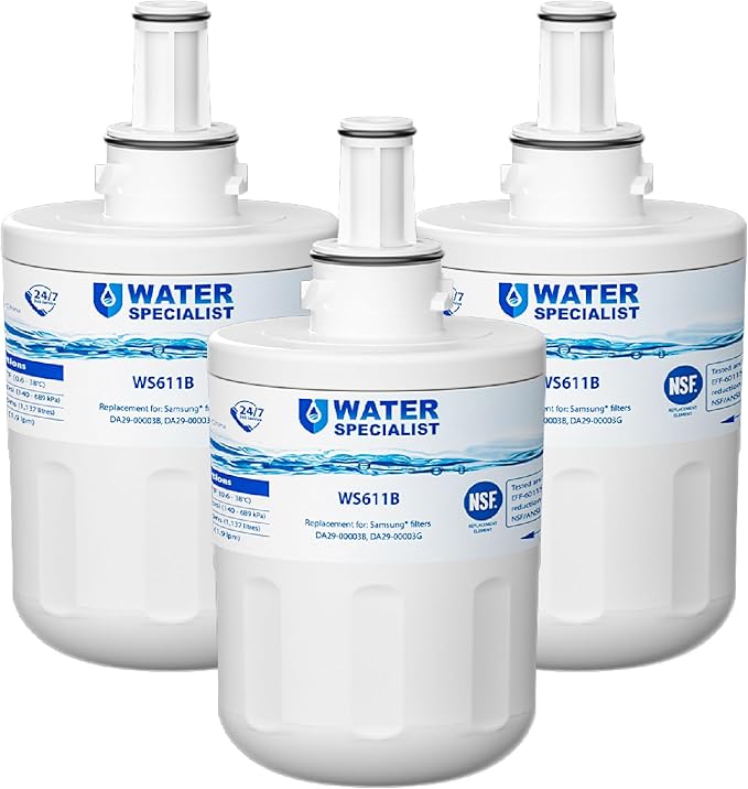 Waterspecialist Water Filter Replacement for Samsung® DA29-00003G, 3 Pack | Replacement for DA29-00003B, Aqua-Pure Plus, RSG257AARS, RFG237AARS, HAFCU1, RS22HDHPNSR, WSS-1, Refrigerator Water Filter