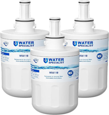 Waterspecialist Water Filter Replacement for Samsung® DA29-00003G, 3 Pack | Replacement for DA29-00003B, Aqua-Pure Plus, RSG257AARS, RFG237AARS, HAFCU1, RS22HDHPNSR, WSS-1, Refrigerator Water Filter