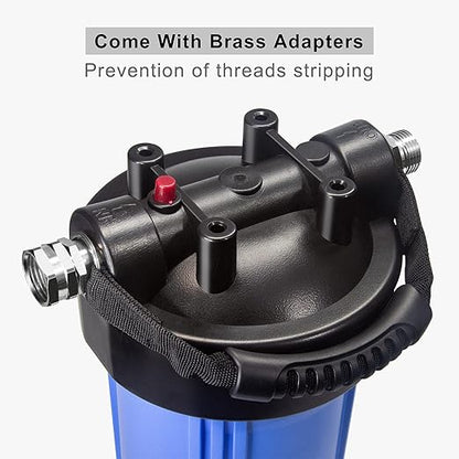 RV Water Filter System, Anti-Clog Inline Water Filter for 25K Gallons with One-Piece 5-Stage Filtration, Removes Sediments, Chlorine, VOCs, Heavy Metals, Bad Taste, Odor, and More