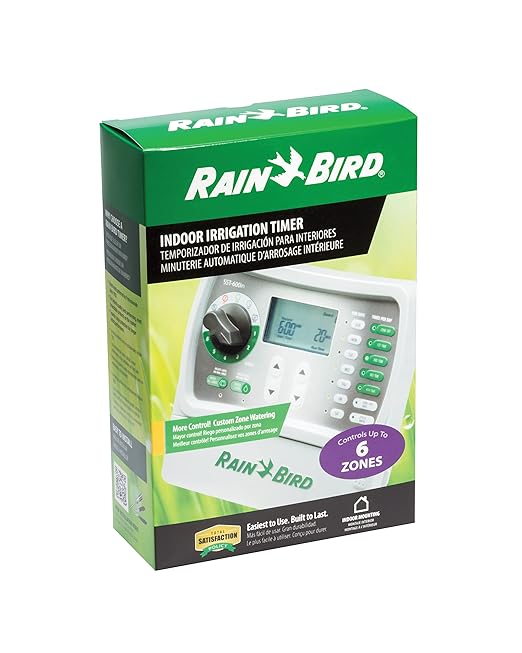 Rain Bird SST600IN Simple-to-Set Indoor Sprinkler/Irrigation System Timer/Controller, 6-Zone/Station (This New/Improved Model Replaces SST600I),Gray/Green