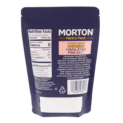 Morton Iodized Himalayan Pink Coarse Salt 1lb., Resealable Pouch