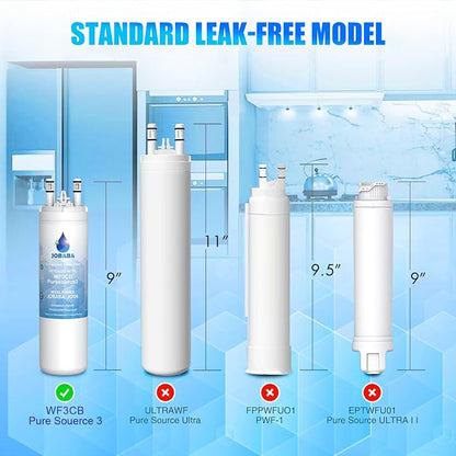 WF3CB Water Filter Replacement - Compatible with Frigidaire WF3CB, PureSource 3, 706465, 242086201, 242069601, PS3412266, AP4567491 Water Filter Replacement, Height 9 Inches, 2 Pack