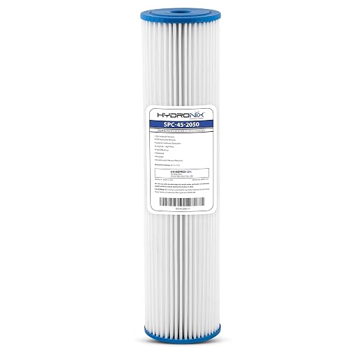 Hydronix SPC-45-2050 Pleated Water Filter Whole House Commercial Industrial Washable and Reusable 4.5" x 20" - 50 micron