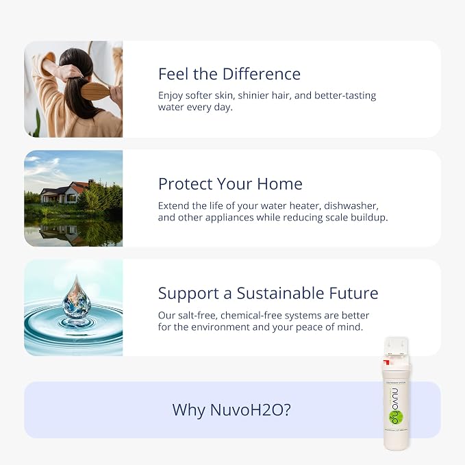 NuvoH2O Dishwasher System – Prevents & Removes Hard Water Scale, Extends Dishwasher Life, Compact & Easy to Install
