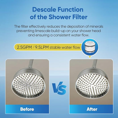 PUREPLUS WHR-140 Shower Head Water Filter Cartridge, Replacement for Culligan WSH-C125, HSH-C135, ISH-100, HSH-BN135, S-H200-C, S-H200-BN, S-W100-C Advanced KDF WTR Filtration for Softer Skin, 2Pack