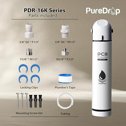 PureDrop PDR-16KCU 0.01 μm Ultra Filtration Under Sink Water Filter, High Capacity Under Sink Composite Filtration System, Reduces Lead Chlorine, Bad Taste & Odor, 16K Gallons