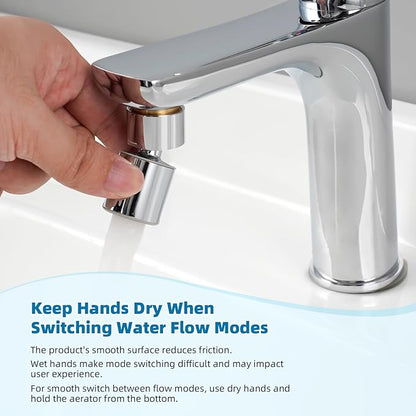 Hibbent NSF/ANSI/CAN 61 Certified Faucet Aerator, CUPC Certification 360° Twist Kitchen Sink Aerator, Dual-function Sink Sprayer Attachment, Faucet Replacement Part 55/64'' Female Thread, Chrome