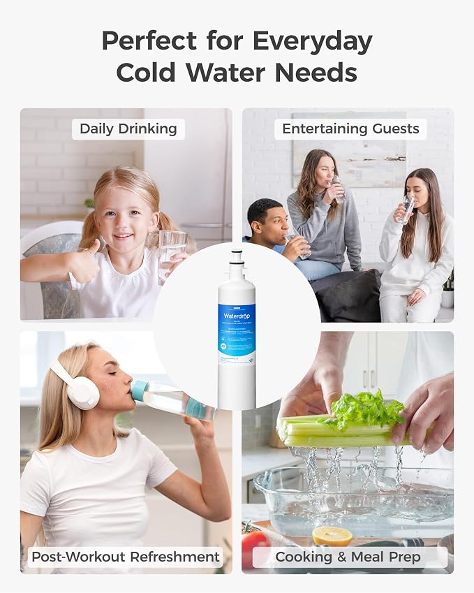 Waterdrop WD-F19C Water Filter Replacement for GE® RPWFE®, 3 Pack | Replacement for GE® RPWF (Built-in CHIP), GFE28GYNFS, GFE28GELDS