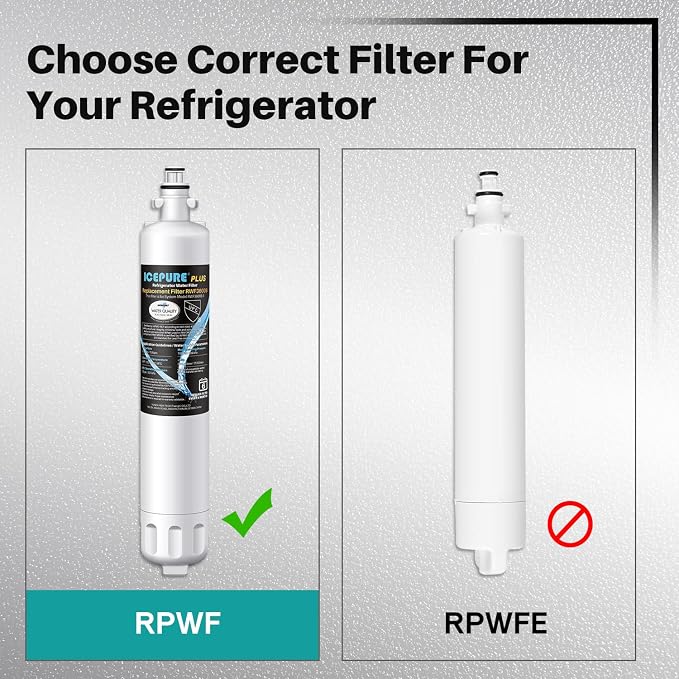 ICEPURE RPWF Refrigerator Water Filter, Replacement for GE RPWF (Not RPWFE), RWF1063, RWF3600B, WDS-RPWF, WSG-4, DWF-36, R-3600, AQF-RPWF, MPF15350, OPFG3-RF300, WF277, 1Pack