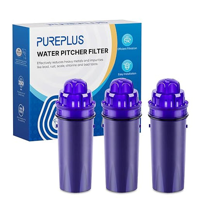 PUREPLUS CRF950Z Pitcher Water Filter Replacement for Pur PPF900Z, PPF951K, PPT700W, CR-1100C, DS-1800Z, CR-6000C, PPT711W, PPT711, PPT710W, PPT111W, PPT111R Pitchers and Dispensers,3PACK