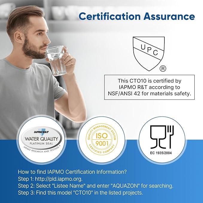 1 Micron 2.5" x 10" Whole House CTO Carbon Water Filter Cartridge Replacement for Under Sink Water Filter System, Dupont WFPFC8002, WFPFC9001, FXWTC, SCWH-5, WHEF-WHWC, WHCF-WHWC, AMZN-SCWH-5,3Pack