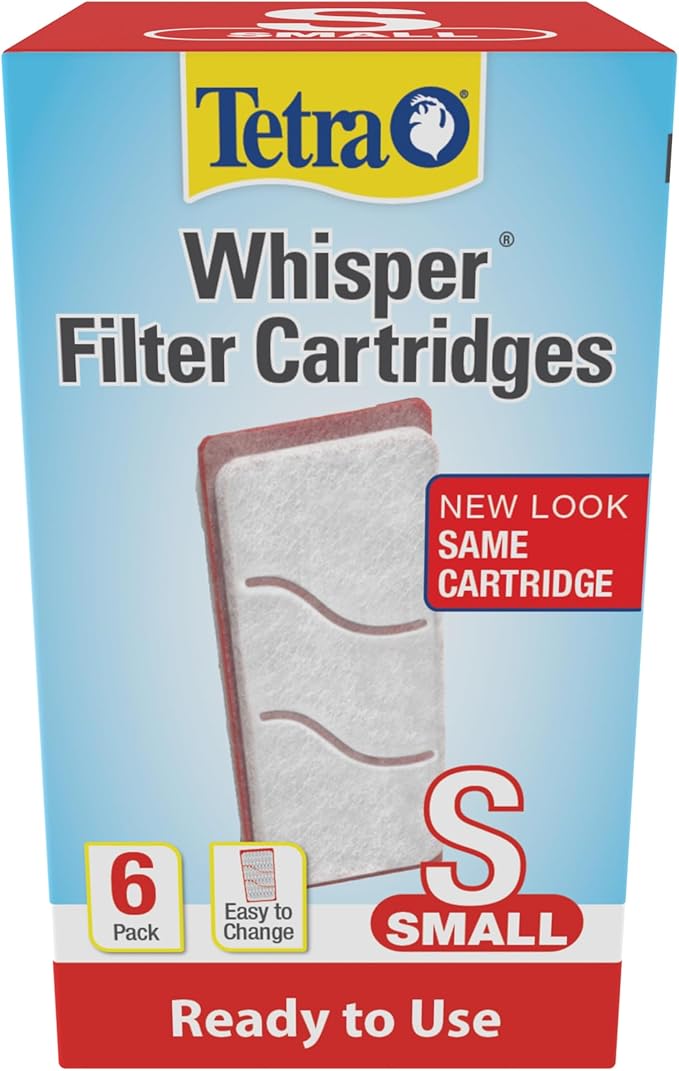 Tetra Whisper Small Filter Cartridges for Aquariums, 6 Count, Ready to Use, Fits Tetra Whisper Filters for Fish Tanks 1 - 4 Gal