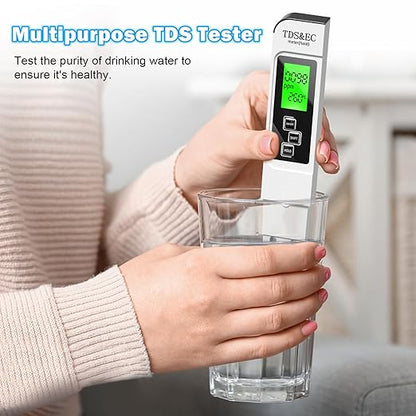 Water Testing Kits for Drinking Water- 4 in 1 TDS Meter TDS EC & Temperature(°C,°F) Meter,Accurate & Reliable Digital Tap, Well, Swimming Pool,Hydroponics, Aquarium, RO/DI System