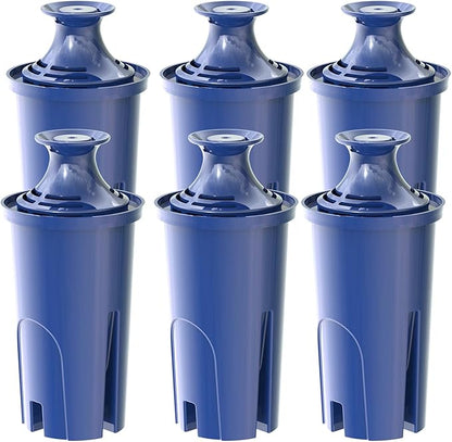 Alkaline Water Filter Replacement for Brita® Filter, Pitchers and Dispensers, Classic 35557, OB03, Mavea® 107007, Replacement for Brita® Pitchers Grand, Lake, Capri, Wave and More (6 Pack)