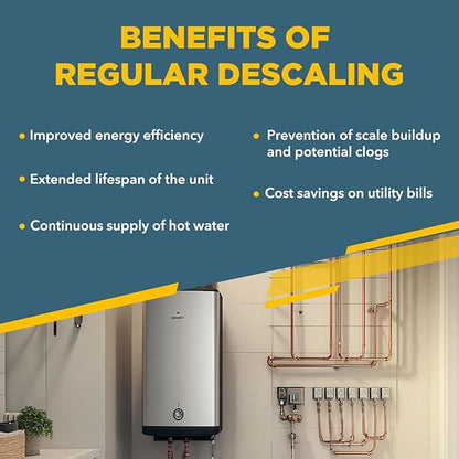 Tankless Water Heater Descaler - Quart (32 oz) Premium Descaler for Tankless Water Heater Systems, Restores Heating Efficiency, Easy Use