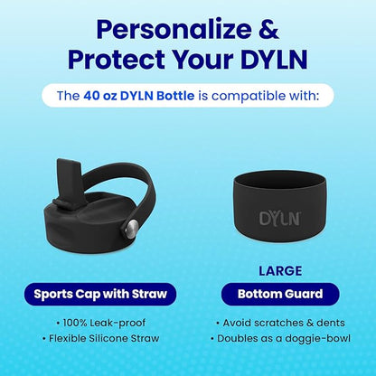 DYLN Hydrogen Water Bottle | Create Hydrating Alkaline Hydrogen-Rich Water Up to 9 pH | Vacuum Insulated Stainless Steel Water Bottle | Keeps Water Cold for 24 Hours
