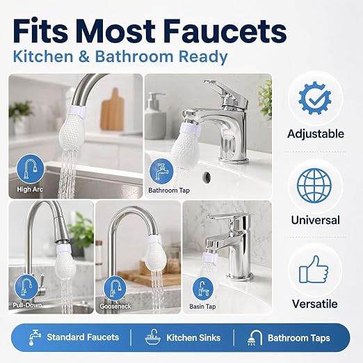 100PCS High Density Faucet Filter, Faucet Splash-Proof Cotton Bag Set, Universal Anti-Splash Water Filter with Sediment Barrier Layer, Fine Fiber Mesh, for All Types of Faucets