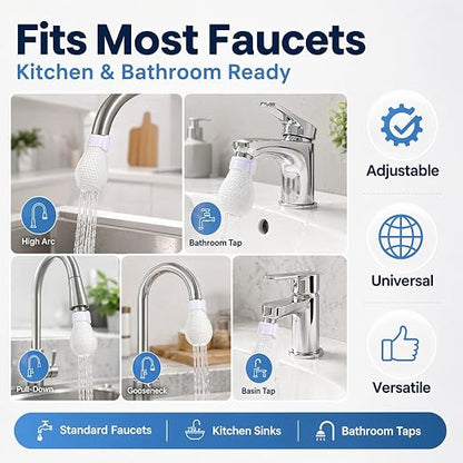 100PCS High Density Faucet Filter, Faucet Splash-Proof Cotton Bag Set, Universal Anti-Splash Water Filter with Sediment Barrier Layer, Fine Fiber Mesh, for All Types of Faucets