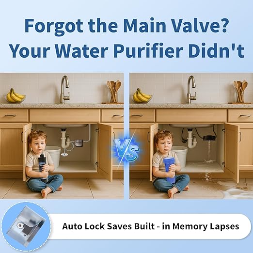Vortopt Q1 10000 Gallon Water Filter,Reduces Chlorine,Lead,Bad Taste & Odor,Undersink Water Filter Systems Direct Connect to Kitchen Faucets,NSF/ANSI 372/42 Certified,1 Year.