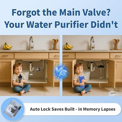 Vortopt Q1 10000 Gallon Water Filter,Reduces Chlorine,Lead,Bad Taste & Odor,Undersink Water Filter Systems Direct Connect to Kitchen Faucets,NSF/ANSI 372/42 Certified,1 Year.