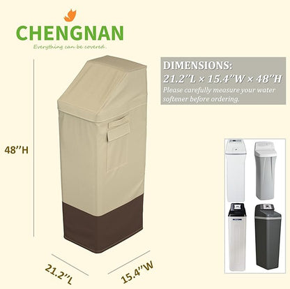 Water Softener Cover Waterproof, Water Softener Cover for WHES30E/WHES40E Grain Softener Housings Outdoor,(Beige&Tan)