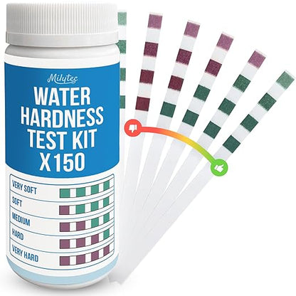 Water Hardness Test Kit 150 Strips – Accurate Water Hardness Test Strips for Home, Pool, Spa, Softener, Drinking Water – Easy-to-Use Hard Water Calcium Testing Strips