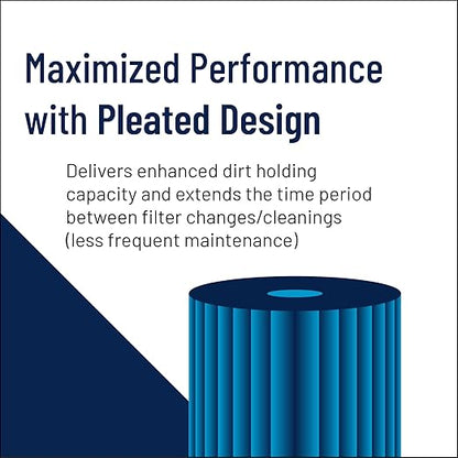 Pentair Pentek R50 Sediment Water Filter, 10-Inch, Under Sink Pleated Polyester Filter Cartridge, 10" x 2.5", 50 Micron