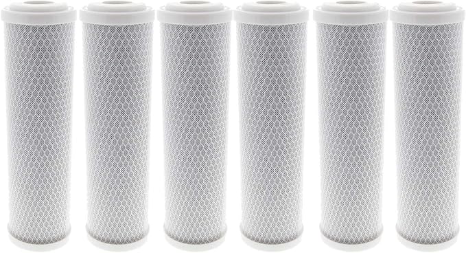 Tier1 10 Micron 10 x 2.5 Water Filter | Whole House Carbon Block Water Filter Replacement Cartridge | Compatible with Pentek EPM-10, 155634-43, EP-10, CB-25-1010 | 2.5 x 10 Water Filter (6-Pack)