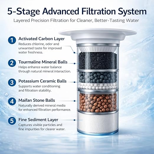 Nispira Super Mineral Countertop Gravity Water Filter System 12L 3-Gallon Household Economical Drinking Pot Water Dispenser