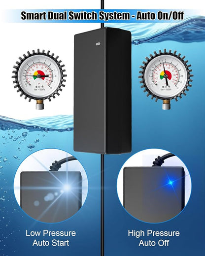 Water Booster Pump for 200GPD Home RO System, Water Filtration System High Pressure Pump with Auto On/Off Switch, Easy Installation Kit for Reverse Osmosis Systems