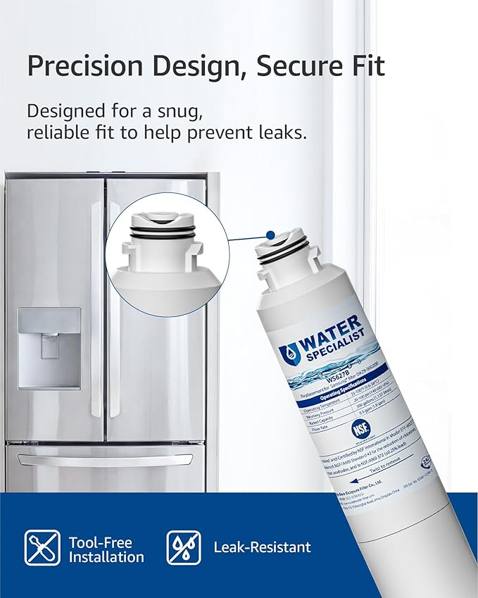 Waterspecialist DA29-00020B Replacement for Samsung® Water Filter DA29-00020B, HAF-CIN/EXP, DA29-00020B-1, HDX FMS-2, RS25J500DSR, RF28HMEDBSR, RF263BEAESR, RF4287HARS, DA97-08006A-1, 4 Filters
