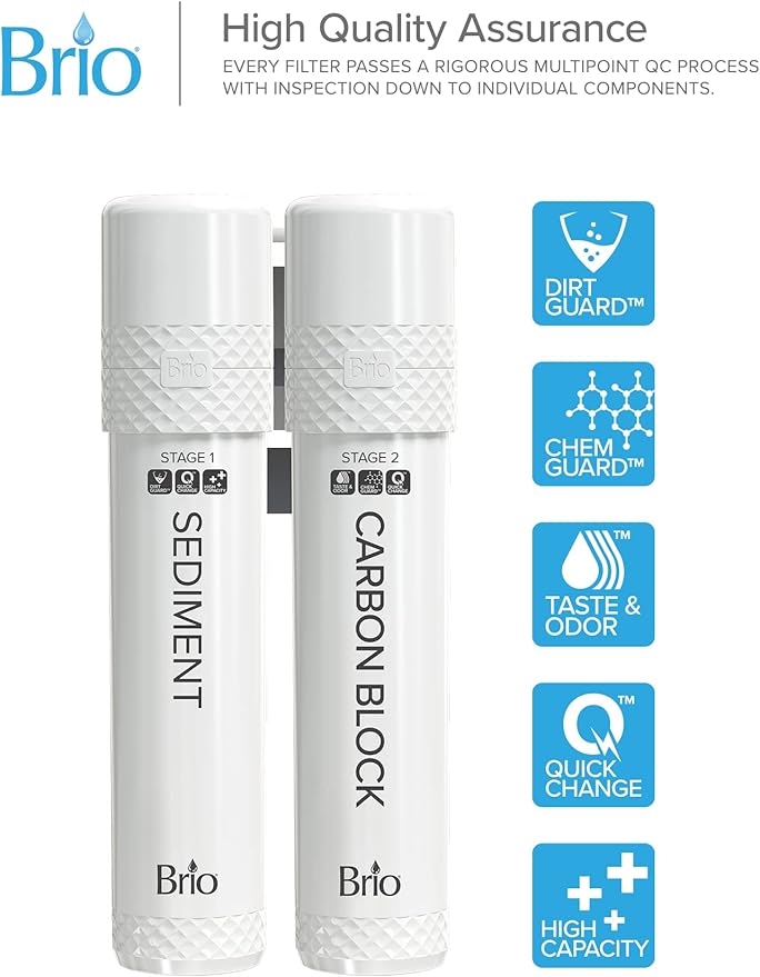 Brio 2 Stage Water Cooler Filter Replacement Kit - for Models with "UVF2" - 1500 Gallons