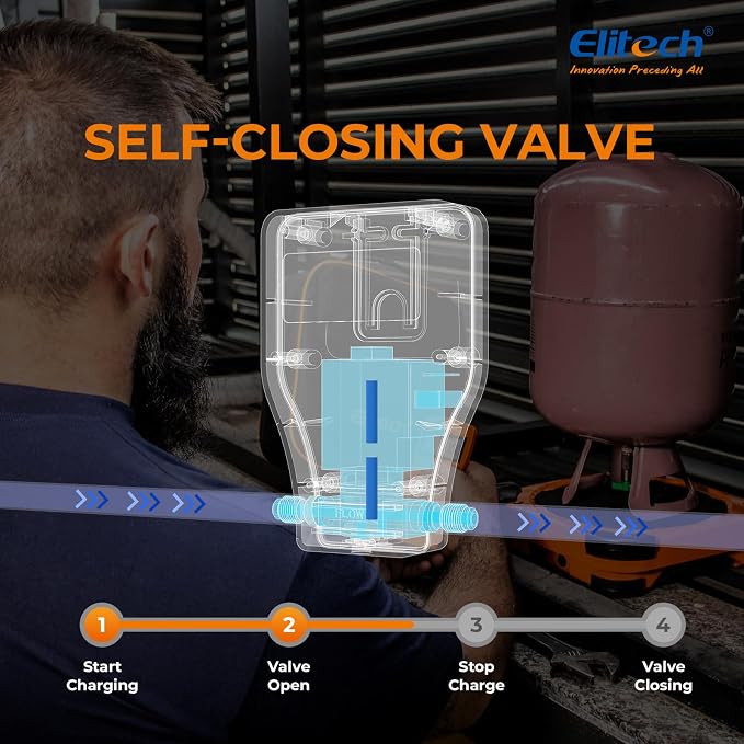 Elitech Wired Refrigerant Scale LMC-200 220 lbs and Charging Valve