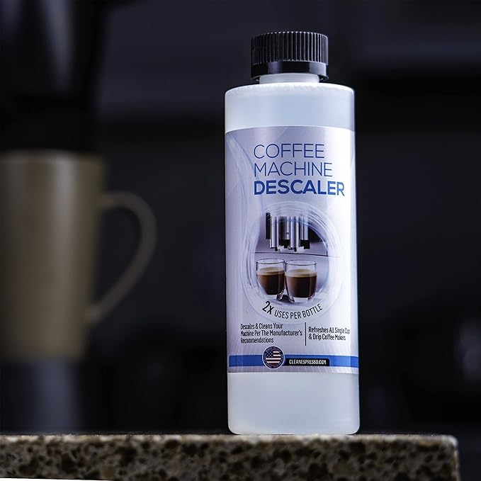 FreshFlow Keurig Compatible Descaling Solution (1 Bottle, 2 Uses Plus 2 Filters) - Universal Descaler Cleaner Concentrate Kit For All 1.0 & 2.0 K-Cup Pod Machines and Espresso Machines