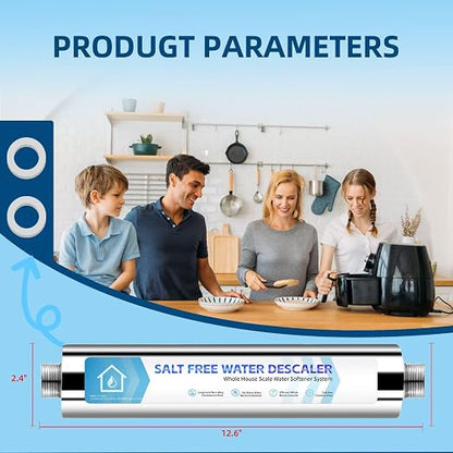 Salt-Free Water Descaler Whole House, Scale Water Softener System, ¾-Inch NPT Water Heater Descaler, Prevent Scale Built Up On Water Heaters, Smart Toilet & Boilers, Reduces Limescale