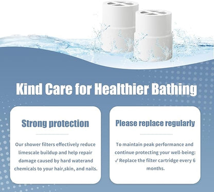 2-Pack Replacement Filter for JOLIE Shower Head, Compatible with JOLIE Shower Filter Cartridge, Reduces Chlorine, Heavy Metals & Impurities, Softens Skin & Hair
