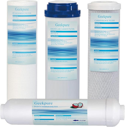 Geekpure 10 Inch Reverse Osmosis RO Replacement Filter Cartridges Kit-2.5"X10" (1)