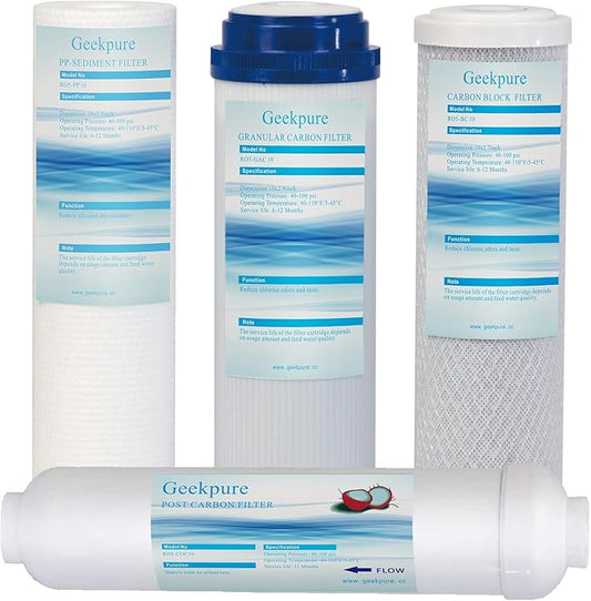 Geekpure 10 Inch Reverse Osmosis RO Replacement Filter Cartridges Kit-2.5"X10" (1)