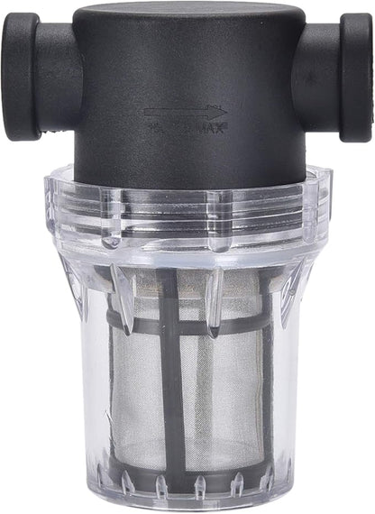 1/2" 80 Mesh Female Water Filter, Twist-On Pipe Strainer | Nylon PA66 Cover, PC Bowl, 304 Stainless Screen