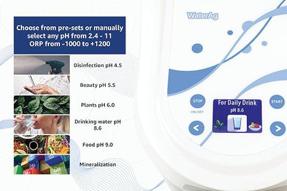 | 3 in 1 Water Ionizer | Alkaline Water Machine | Colloidal Silver Generator Kit | Alkaline Pitcher: PH 2.4-11, up to -1000mV ORP | Colloidal: 0-20 PPM, Silver Rods 9999 Pure | Acidic Water