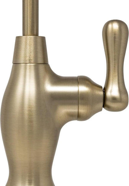 Metpure Non-airgap NSF Certified RO Faucet Reverse Osmosis Drinking Water Filtration System Water Dispenser Spout (Champagne Gold) Vase Style with Faucet Wrench.