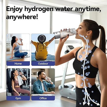 Hydrogen Water Bottle, 2200PPB in 3 Mins Hydrogen Water Generator, SPE PEM Technology, 14oz Portable Hydro Water Machine for Home, Travel, Gym | Best Health Gift for Family & Friends