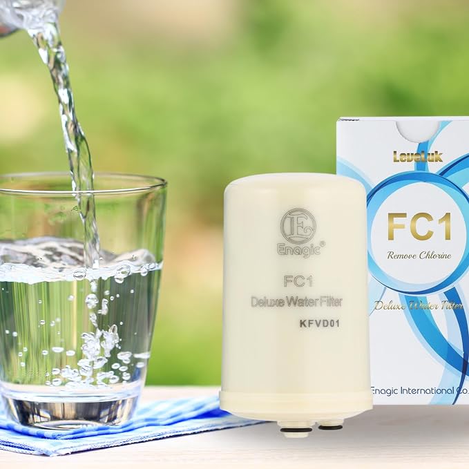 Water Filter Replacement Kit by COOLVIVA. FC1 Replaces Enagic Leveluk F8 and HG-N Filters on K8, SD501, JRIV Machine. Features One FC1 Water Filter, Two Cleaning Powders, and a Reminder
