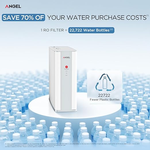 ANGEL X1 Reverse Osmosis Water Filter, 7-Stage Under Sink Water Purifier, 3-Year Long-Lasting RO Water Filtration System, 2:1 Pure to Drain, Reduces PFAS/PFOS, Compact & Easy to Install, Lead-Free