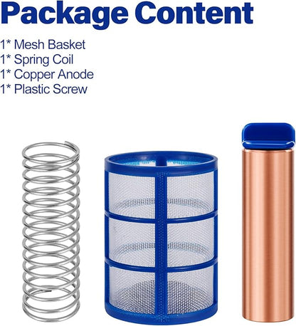 Copper Anode Replacement Kit for Solar Pool Cleaner Chlorine-Free Sun Shock & Water Purifier Automatic Pool Cleaner up to 35,000 Gal